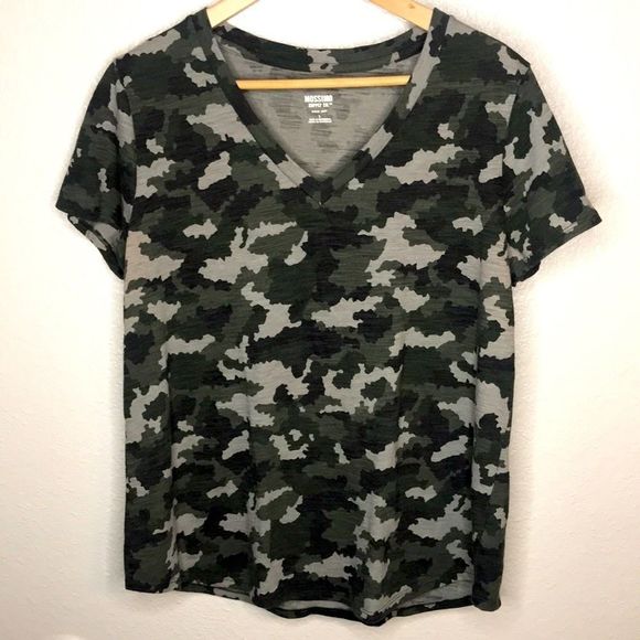Mossimo Supply Co. Tops - Mossimo V-neck Camo T-shirt Top Army Green Soft
